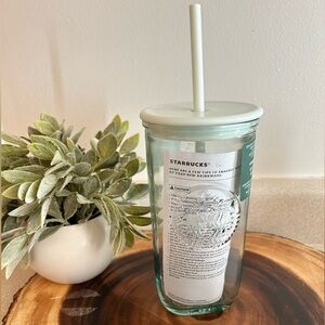 BNWT Starbucks Grande 16OZ Mint Glass Recycle Tumbler ♻️